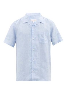 Derek Rose - Monaco Linen Short-sleeved Shirt - Mens - Light Blue