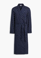 Derek Rose - Nelson printed cotton robe - Blue - S