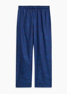 Derek Rose - Paris cotton-jacquard drawstring pants - Blue - XXL