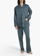 Derek Rose - Wellington striped cotton-poplin pajama set - Blue - XXL