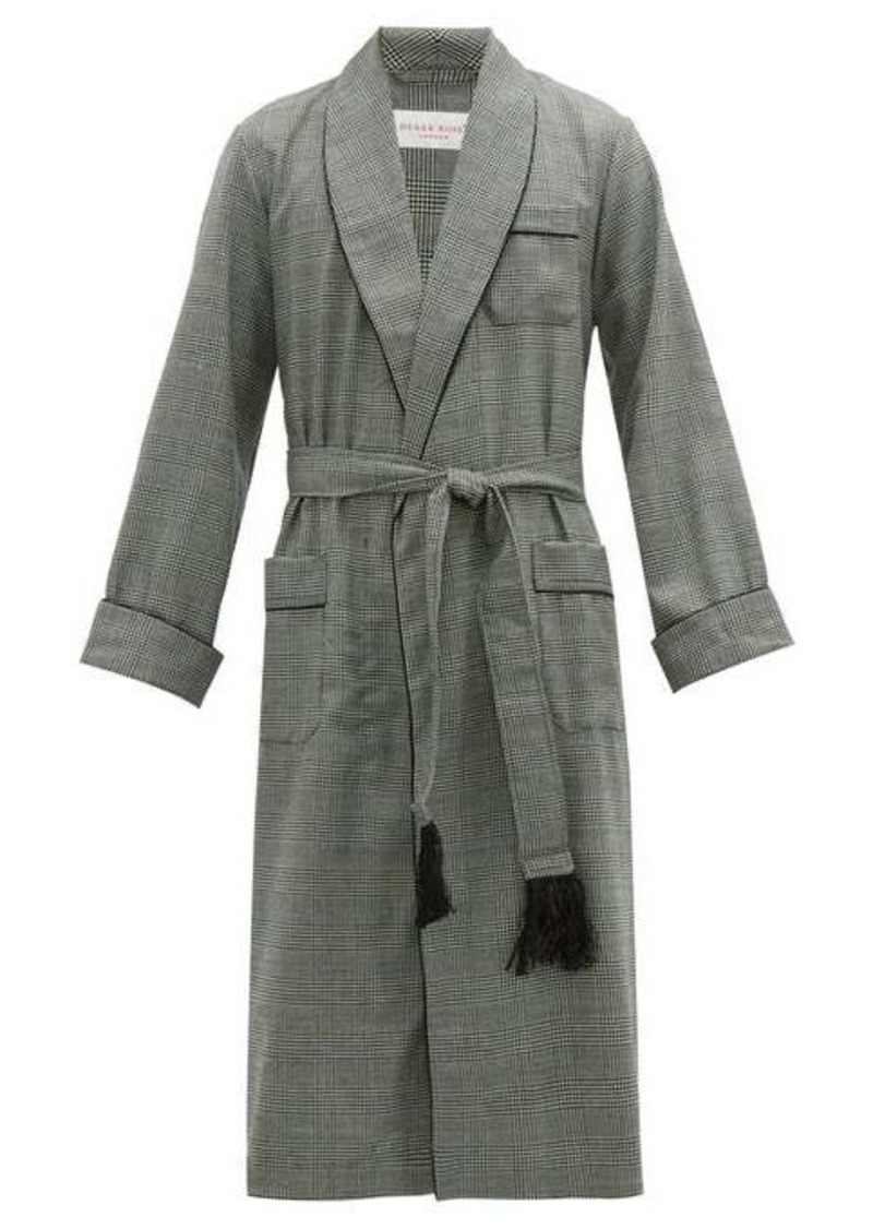 Derek Rose Lincoln houndstooth-check wool robe