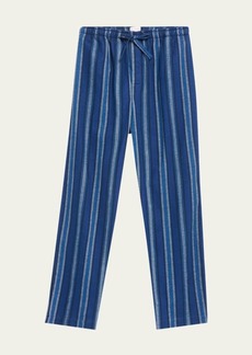 Derek Rose Men's Kelburn 38 Striped Lounge Trousers