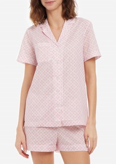 Derek Rose Ledbury Geometric Print Cotton Short Pajama Set In Pink