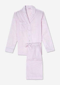 Derek Rose Women's Printed Long Pajama Set In Pink
