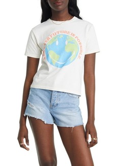 Desert Dreamer Women's Smiley Earth Day Cotton Graphic Tee in Natural at Nordstrom