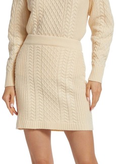 Design History Cable Knit Short Skirt In Cotton Cloud