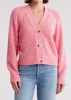 Design History Open Knit Cardigan in Pink at Nordstrom Rack