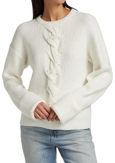 Design History Faux Pearl Cable-Knit Sweater