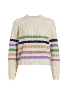 Design History Glittery Striped Crewneck Sweater
