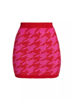 Design History Houndstooth Knit Miniskirt