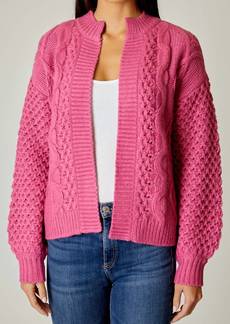 Design History Long Sleeve Open Front Cardi In French Rose