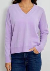 Design History L/s V-Neck Cashmere Sweater In Lilac