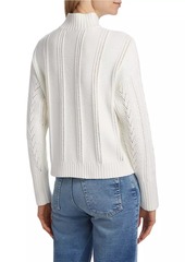 Design History Pointelle-Knit Mock Turtleneck Sweater