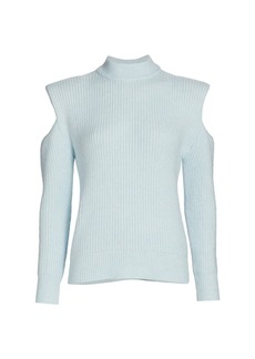 Design History Ribbed Cold-Shoulder Sweater
