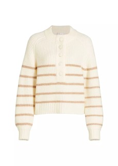 Design History Striped Half-Button Sweater