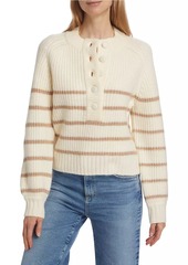 Design History Striped Half-Button Sweater