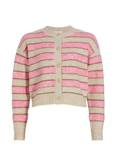 Design History Striped Sequin-Embroidered Cardigan