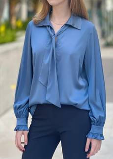 D.Exterior Shirt Top in Blue Pavone