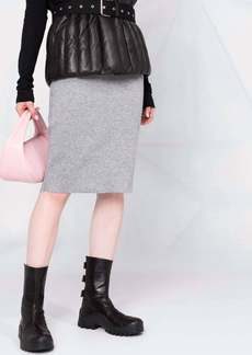 D.Exterior Straight Cut Skirt In Granite
