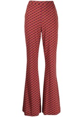 Diane Von Furstenberg abstract-foulard flared trousers