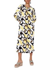 Diane Von Furstenberg Bambi Abstract Linen-Blend Midi-Dress