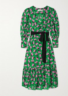 Diane Von Furstenberg Blade Floral-print Chiffon Midi Wrap Dress