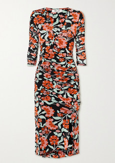 dvf phoenix wrap mesh dress