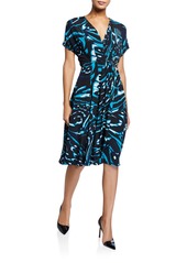 Diane Von Furstenberg Cardea Printed Short-Sleeve Dress