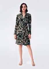 Diane Von Furstenberg Carrie Matte-Jersey Shirt Dress in Modern Chain