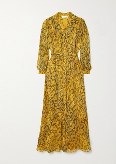Diane Von Furstenberg Carter Belted Printed Chiffon Maxi Dress