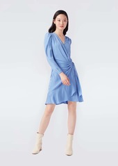 Diane Von Furstenberg Clarice Faux Wrap Crepe de Chine Mini Dress