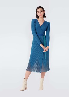 Diane Von Furstenberg Dara Knit Midi Wrap Dress