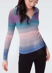 Diane Von Furstenberg Desreen Knit Collared Sweater