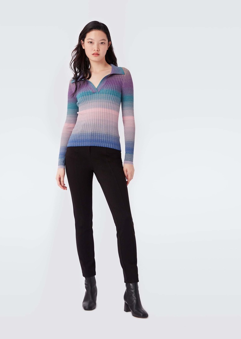 Diane Von Furstenberg Desreen Knit Collared Sweater