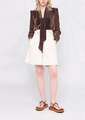 Diane Von Furstenberg devoré-effect blouse brown
