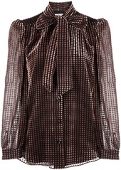 Diane Von Furstenberg devoré-effect blouse brown