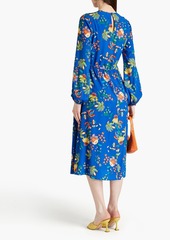 Diane von Furstenberg - Sydney floral-print crepe de chine midi dress - Blue - US 4