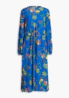 Diane von Furstenberg - Sydney floral-print crepe de chine midi dress - Blue - US 4