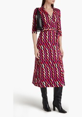 Diane von Furstenberg - Abigail printed silk-jersey midi wrap dress - Pink - XL