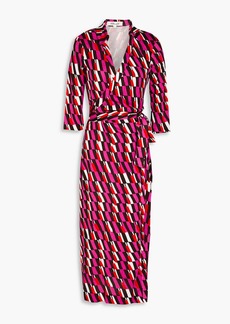 Diane von Furstenberg - Abigail printed silk-jersey midi wrap dress - Pink - XXS