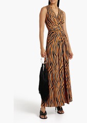 Diane von Furstenberg - Ace zebra-print crepe maxi dress - Orange - US 00