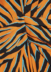 Diane von Furstenberg - Ace zebra-print crepe maxi dress - Orange - US 00