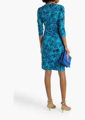 Diane von Furstenberg - Ademia wrap-effect printed jersey dress - Blue - L
