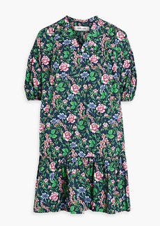 Diane von Furstenberg - Agar floral-print cotton-blend poplin mini dress - Blue - XXS