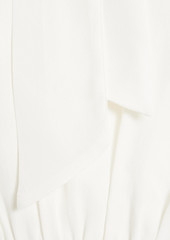 Diane von Furstenberg - Agna pussy-bow ruffled crepe de chine midi dress - White - US 10