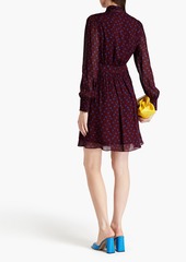 Diane von Furstenberg - Alexandras pussy-bow printed georgette dress - Purple - US 0