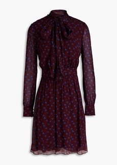 Diane von Furstenberg - Alexandras pussy-bow printed georgette dress - Purple - US 0