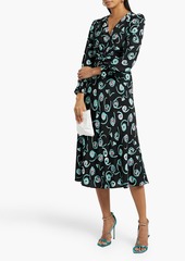 Diane von Furstenberg - Anaba twisted printed jacquard midi dress - Black - US 00