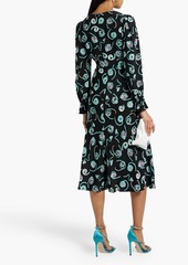 Diane von Furstenberg - Anaba twisted printed jacquard midi dress - Black - US 00