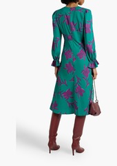 Diane von Furstenberg - Ananba twist-front printed crepe midi dress - Green - US 6